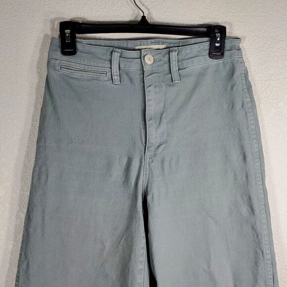 Madewell Emmett Wide-Leg Crop Pants Size 26 Light Blue Cotton/Elastane - Picture 9 of 13